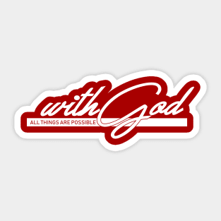 With God All Thing Are Possible - Matthew 19:26 | Bible Quotes Sticker